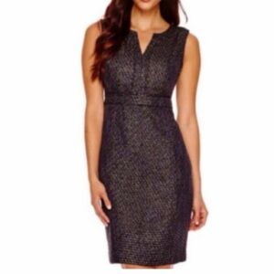 Liz Claiborne Women Sleeveless Tweed Dress Size 14 Polyester Blend